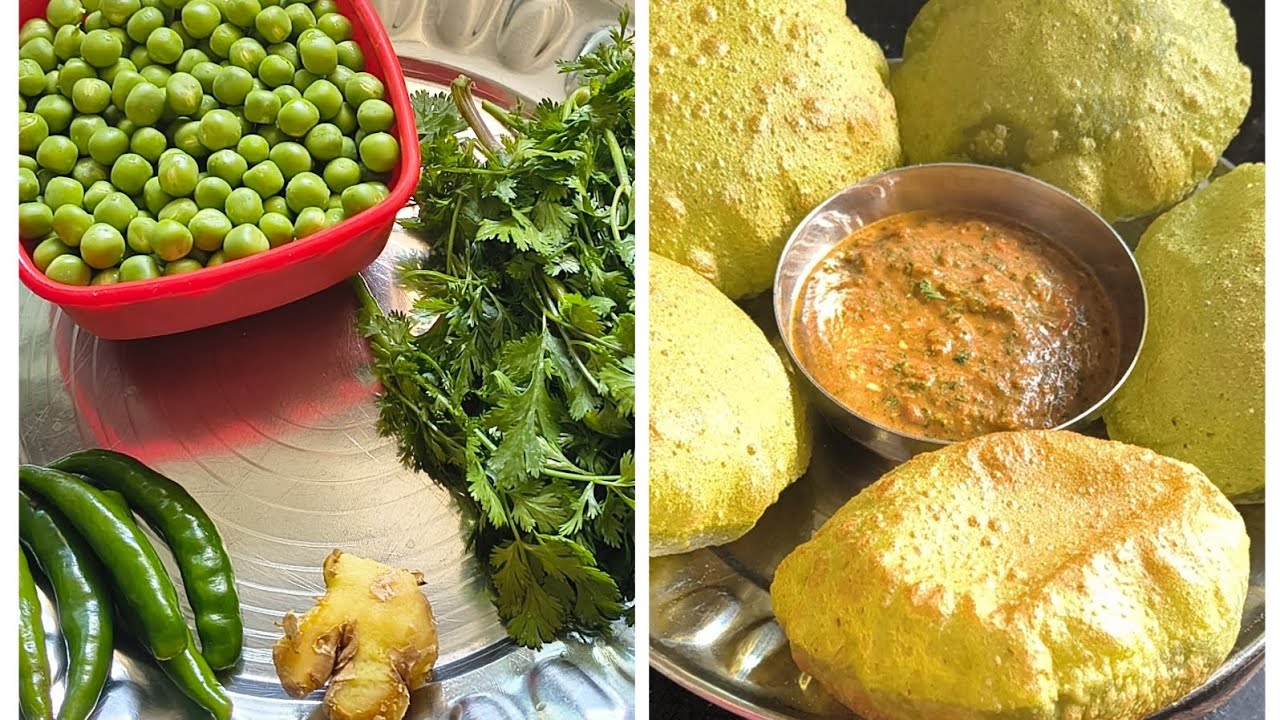 कच्चे मटर और गेहूं आटे से मासाला पूरी ऐसे बनाएँगे तो कचोरी खाना भूल जाएंगेMatar Masala Puri recipe😋👌