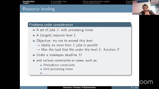Bruno Escoffier (LIP6, Sorbonne) Resource Leveling for Scheduling Problems