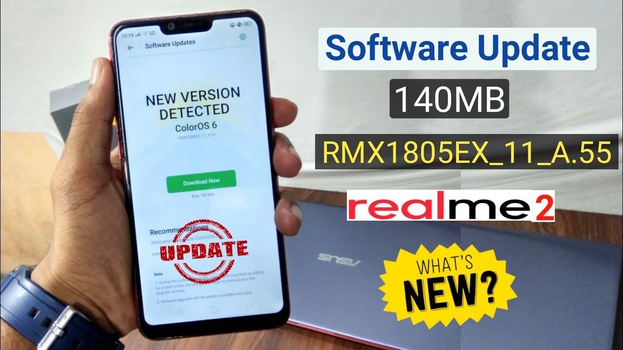 New Software Update Received in RealMe 2 (140MB) New Version Added RMX1805EX_11_A.55