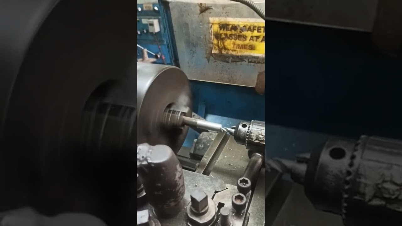Center Drilling. Lathe Machine Operation
