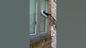 How to quickly clean a window with a water fed pole.  #oddlysatisfying