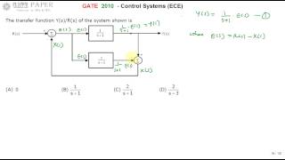 Celebrity GATE 2010 ECE Find Tranfer function from given Block diagram Wealth