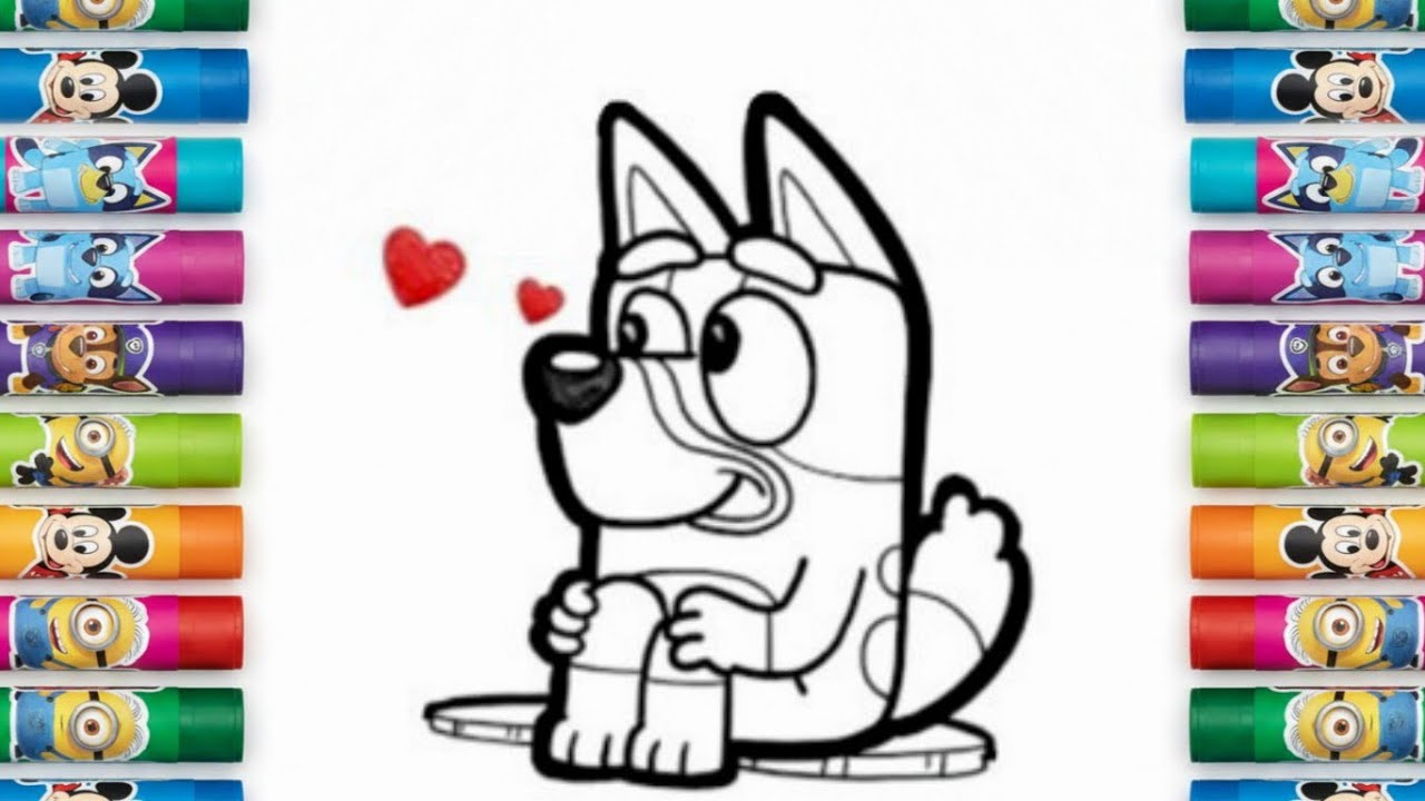 Learn Bluey Drawing | Coloring Basics | Drawing for Kids 💙🌈