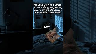 Me at 3 AM thinking about my life choices 😭 #cat #collegelifememes #catmemes #funny #cute #cutecat