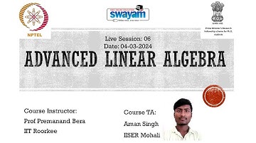 Week 6 live session (Advanced Linear Algebra)
