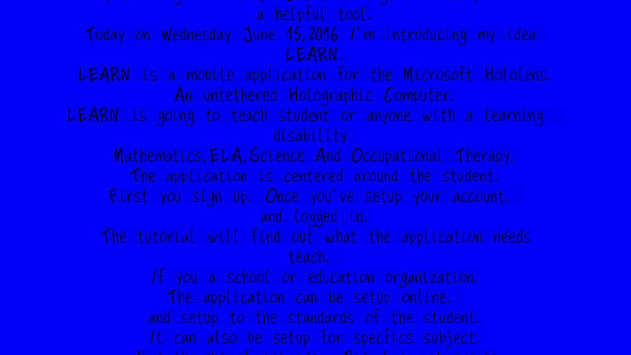 LLEARN: An education idea for  Microsoft Hololens