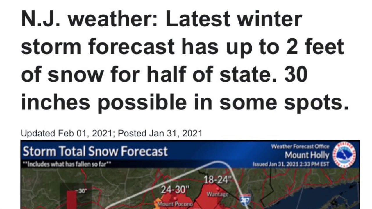 35.1” Brutal Record Snow Storm in NJ US on Feb. 2021 largest