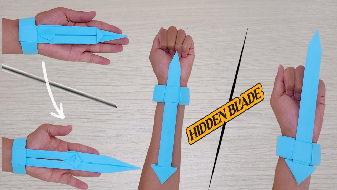HOW TO MAKE ORIGAMI HIDDEN BLADE (TWO VERSION)