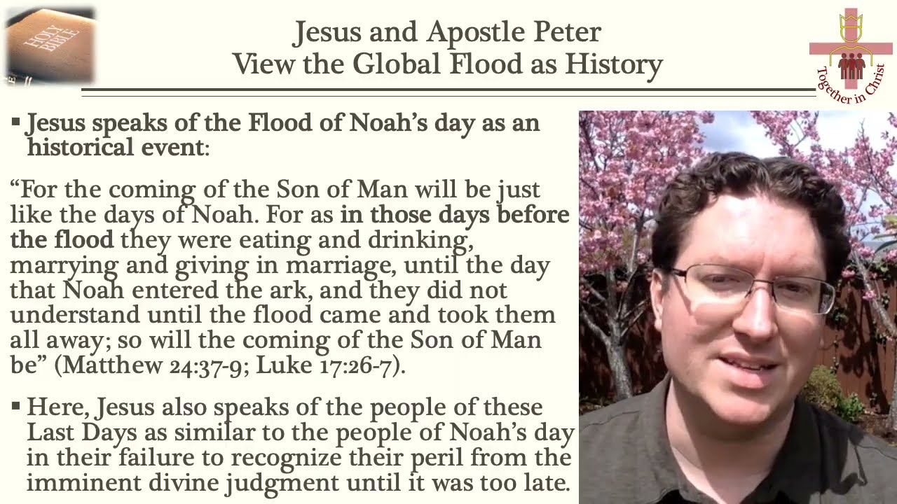 Иисус и Пётр рассматривают всемирный потоп как историю.