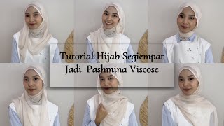 TUTORIAL ON HOW TO MAKE A SQUARE HIJAB INTO A SIMPLE AND EASY MLEYOT/VISCOSE PASHMINA
