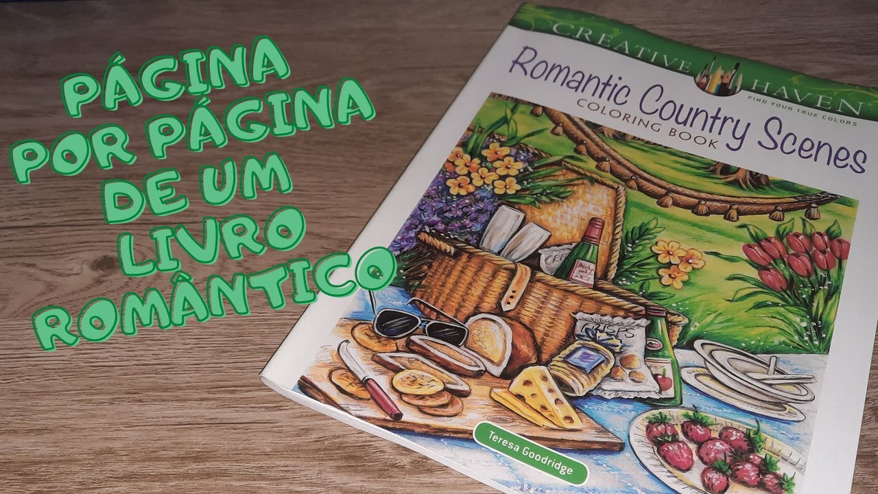Resenha livro de colorir Creative Haven Romantic Country Scenes - YouTube