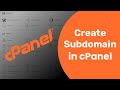 How To Create Subdomain in cPanel | cPanel Tutorial | cPanel Latest version
