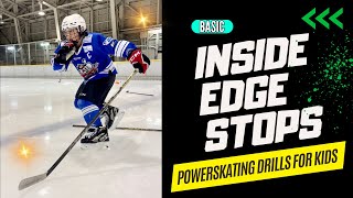 5 "Inside-Edge Stop" Powerskating Drills for Kids [Basic & Beginner] How To Skate