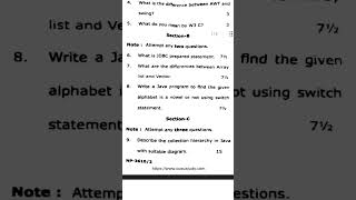 Ccsu BSc 5th semester || Web designing With Java Programming questions paper Ccsu University #java