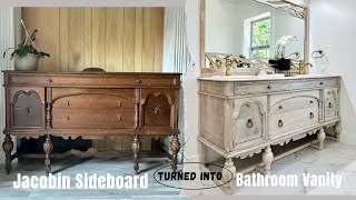 From Vintage Buffet into a Double Bathroom Vanity