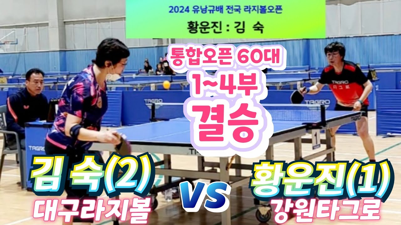 2024유남규배 빅매치 [김 숙 vs 황운진] 전국라지볼 오픈 - 통합오픈60대 1~4부 결승(2024.3.22 횡성국민체육센타) #한광진탁구TV #유남규배
