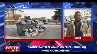 картинка: Скопје пак затрупано во смет – молк од „Комунална хигиена“
