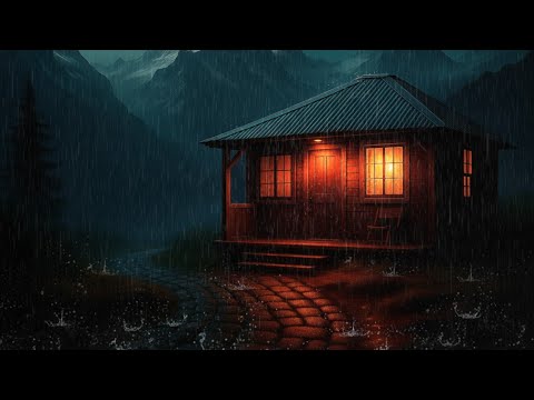Peaceful Cabin in the Woods 🌿 Relaxing Rain & Distant Thunder for Deep ...