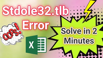 How to Fix Excel Stdole32.tlb Error in Window 10 | Solved 100%  | Hindi | 2022