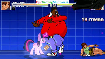 Twilight Sparkle And Fat Albert VS Lara Croft And Darth Vader In A MUGEN Match / Battle / Fight