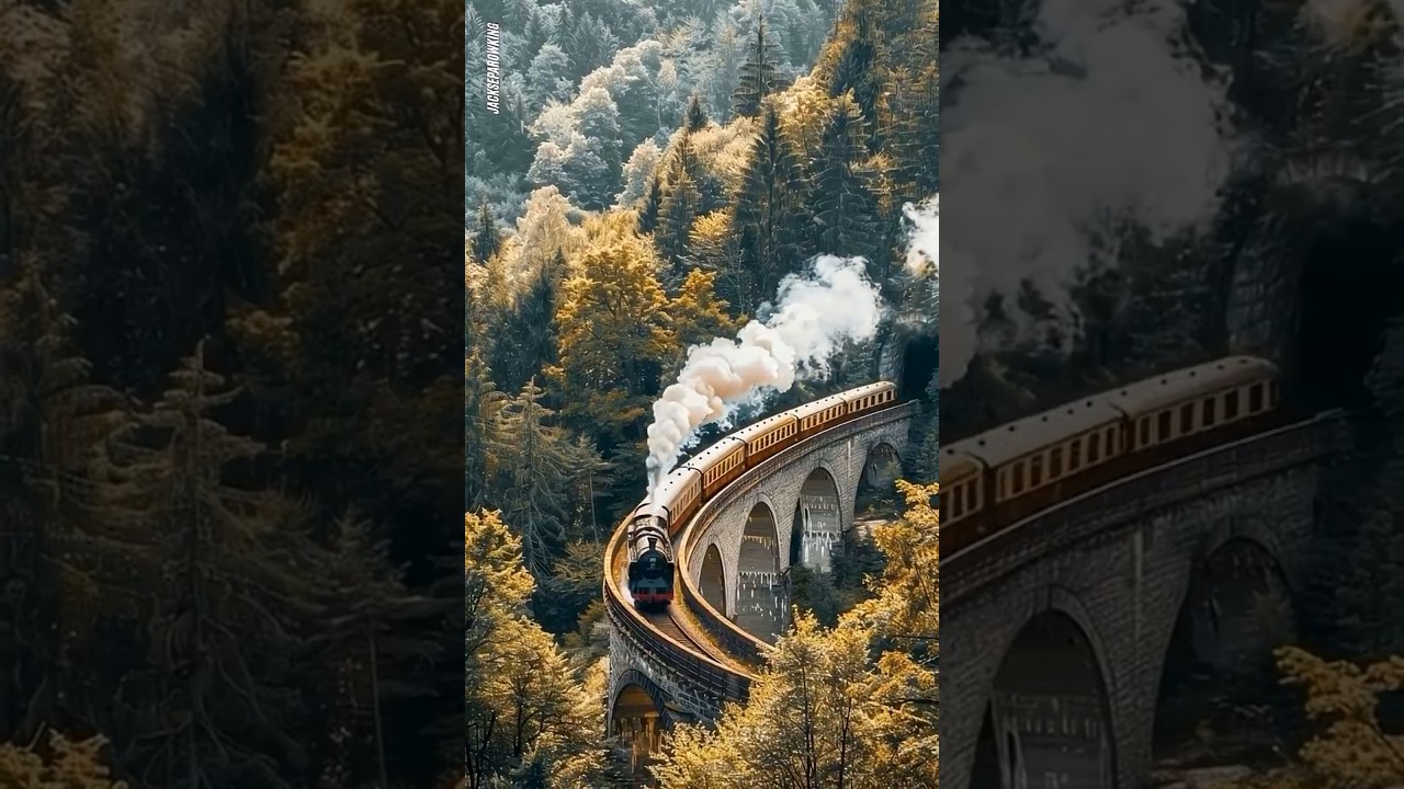 🚂 Steam Train Through the Mountains 🌲✨ | Epic Railway Journey Viral! 