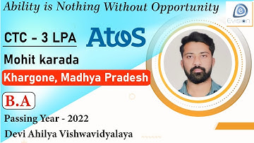 Congrats, Mohit Karade | Selected in ATOS | 3 LPA | B.A., Passing 2022 | Khargone, Madhya Pradesh