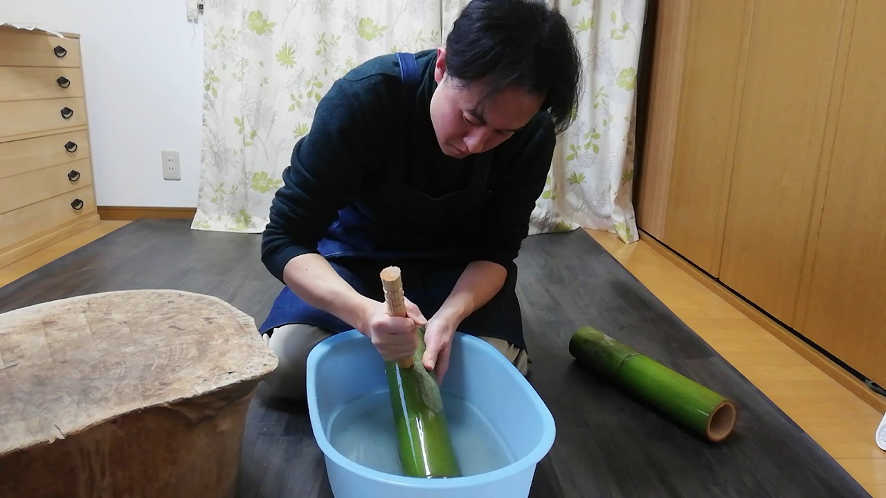 竹工房かわせみ 伝統工芸士中岩孝二による竹細工 竹職人 青竹の懐石箸