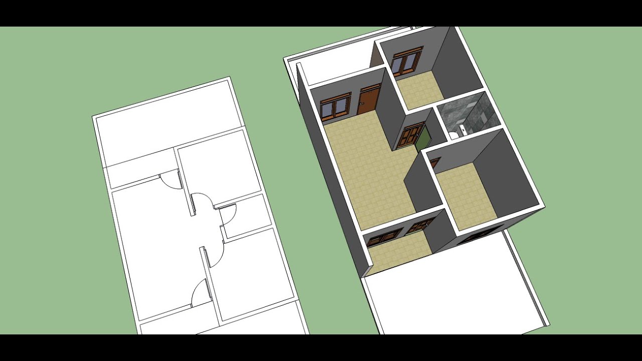 Membuat Denah  Rumah  sederhana  dengan sketchup  part 2 YouTube