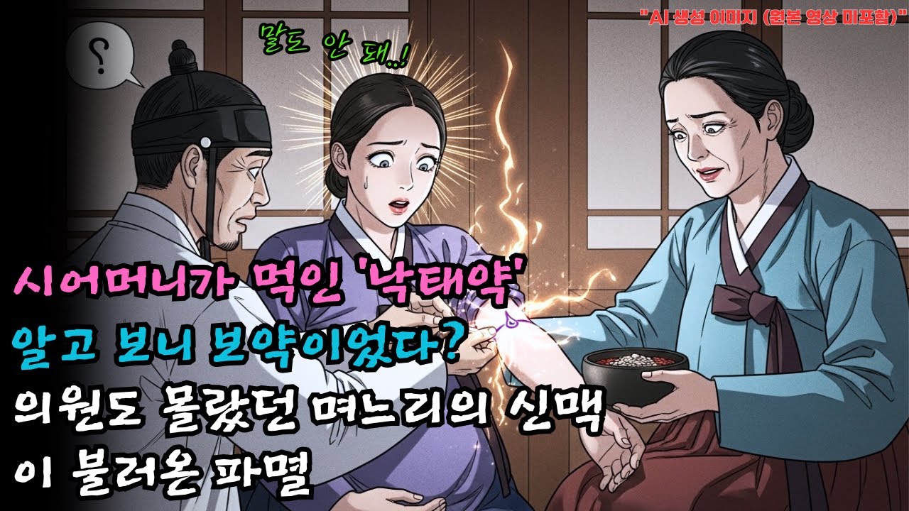 시어머니가 며느리에게 먹인 ‘낙태약’, 알고 보니 보약? 의원도 몰랐던 며느리의 신맥(神脈)이 집안을 망하게 하다 | 조선 |야담
