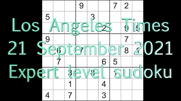 Sudoku solution – Los Angeles Times sudoku 21 September 2021 Expert level