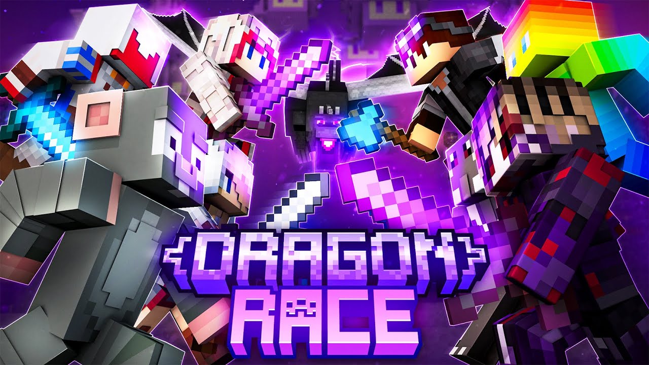 TURNIEJ MINECRAFT DRAGON RACE (EWRON LAWEK KUBOX ANGELA vs MULTI MATISKATER QTJANINA MRBLASZKA)