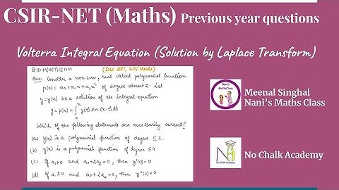 Volterra Integral Equation(Solution by Laplace Transform) Question UGC NET (Q.ID.M(NET)IE16M)