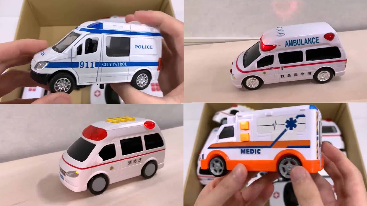 Ambulances run on a slope! Emergency run ☆ With siren sound