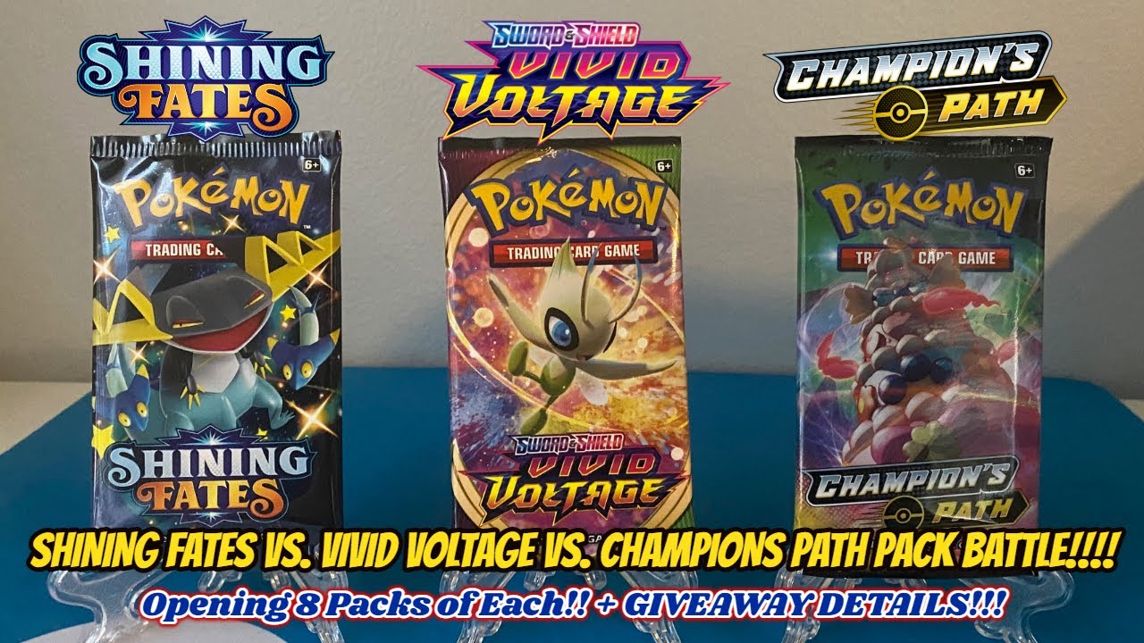 Pokemon Cards Opening!! Shining Fates vs Vivid Voltage vs Champions Path BATTLE!! WEIRD ERROR PACKS?