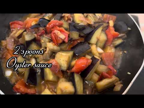 Simple boiled egg and eggplant recipe