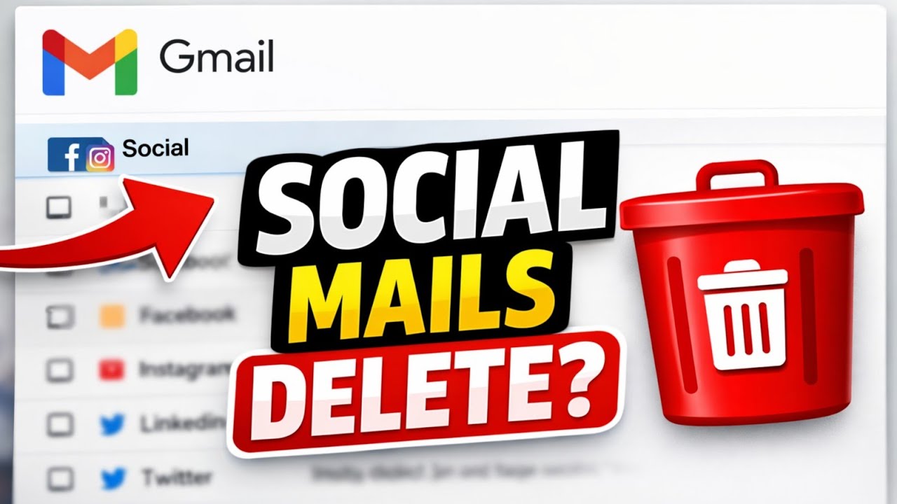 How to delete gmail social emails | How to delete all social emails in gmail at once