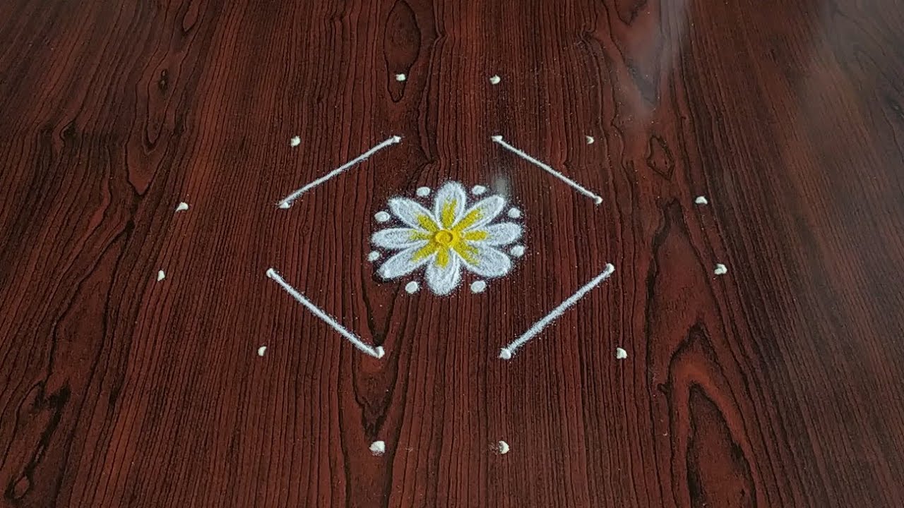 Beautiful Apple with busket rangoli only (6×2×2) dots... - YouTube