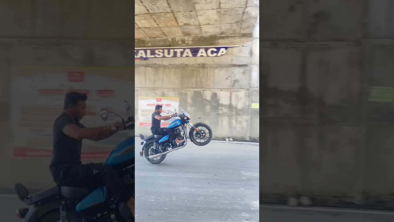 Royal Enfield metror 350 first time wheelie 😲👌😆 