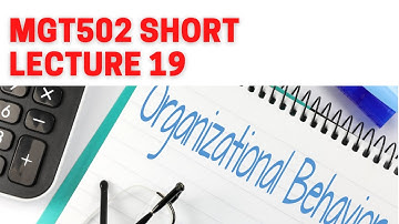 MGT502 Short Lecture 19