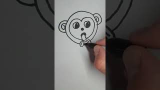 Monkey eating a banana drawing