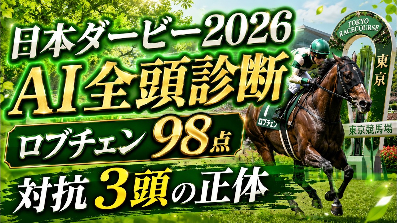 日本ダービー2026 AI全頭診断】皐月賞圧勝ロブチェン98点 対抗3頭の