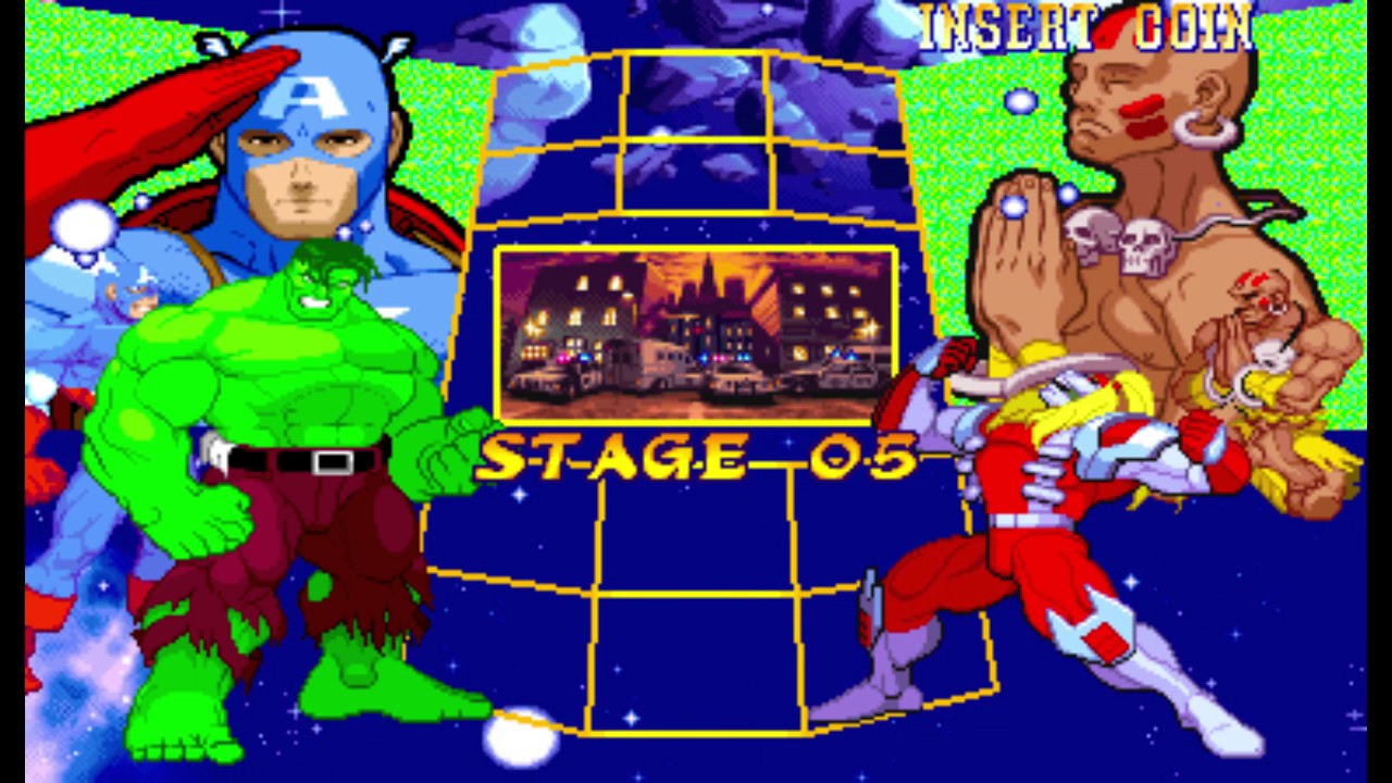 Marvel Super Heroes vs Street Fighter - Captain America / Hulk Playthrough ( Feb 18, 2016 )