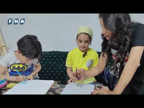 الرسامة كلستان بوزو تفتتح مرسما لتعليم الأطفال الرسم في مدينة عفرين بمنطقة غصن الزيتون