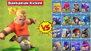 Barbarian kicker vs All Troops! 3 star attack challenge #clashofclans #coc