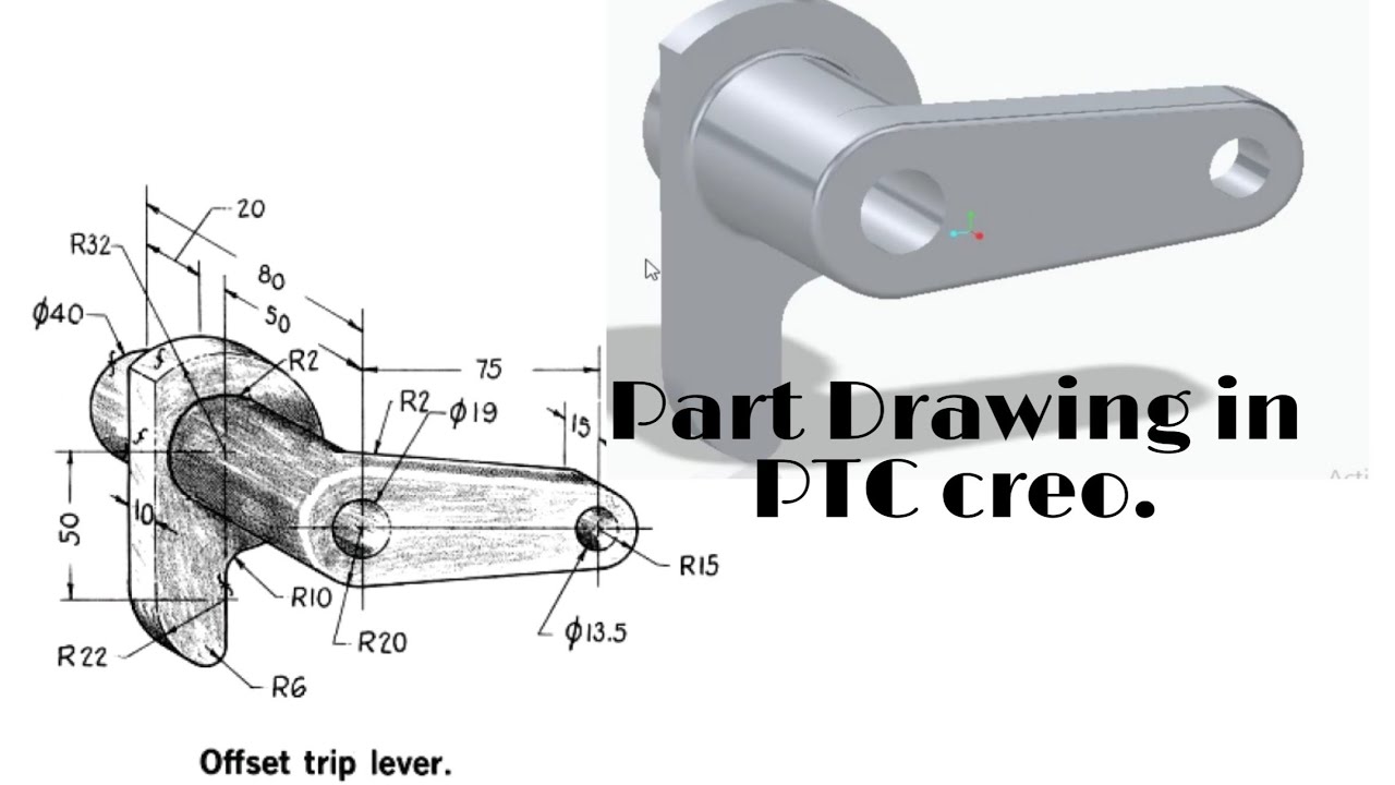 offset trip lever in PTC creo. - YouTube