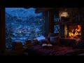 Peaceful Snowfall & Crackling Fireplace 😴 Cozy Winter Cabin Ambience for Deep Sleep & Relax Tonight