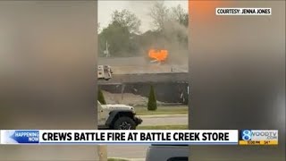 Crews battle fire at Battle Creek store