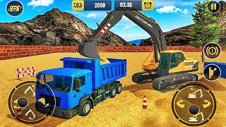 Heavy Excavator Crane Loading Dump Truck with Sand at Quarry Site - Android Gameplay screenshot 4