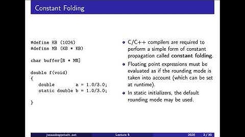 F5 / 1: Constant folding and constant propagation (level 3)