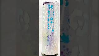20 oz White opal swirl leopard print tumbler